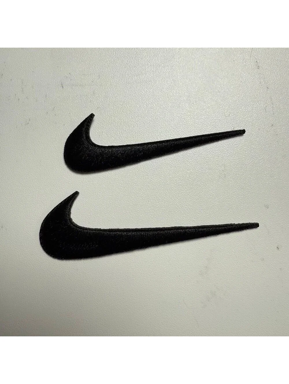 2 Pc of Nike Embroidered Swoosh Iron On Patches Black 2.5 And 3 inches New